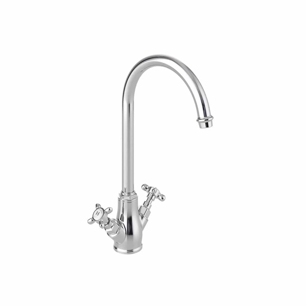 Vado Kitchen Tap Chrome Booth & Co. Axbridge Mono Kitchen Mixer Tap with Cross Handles