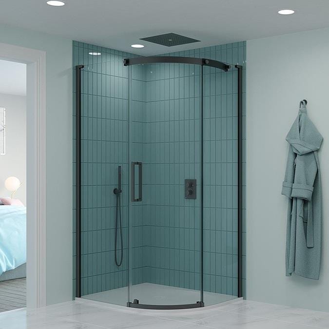 Crosswater Quadrant Shower Enclosure Slate / 1000 x 800mm / Right Hand Crosswater Optix Single Door Quadrant Shower Enclosure