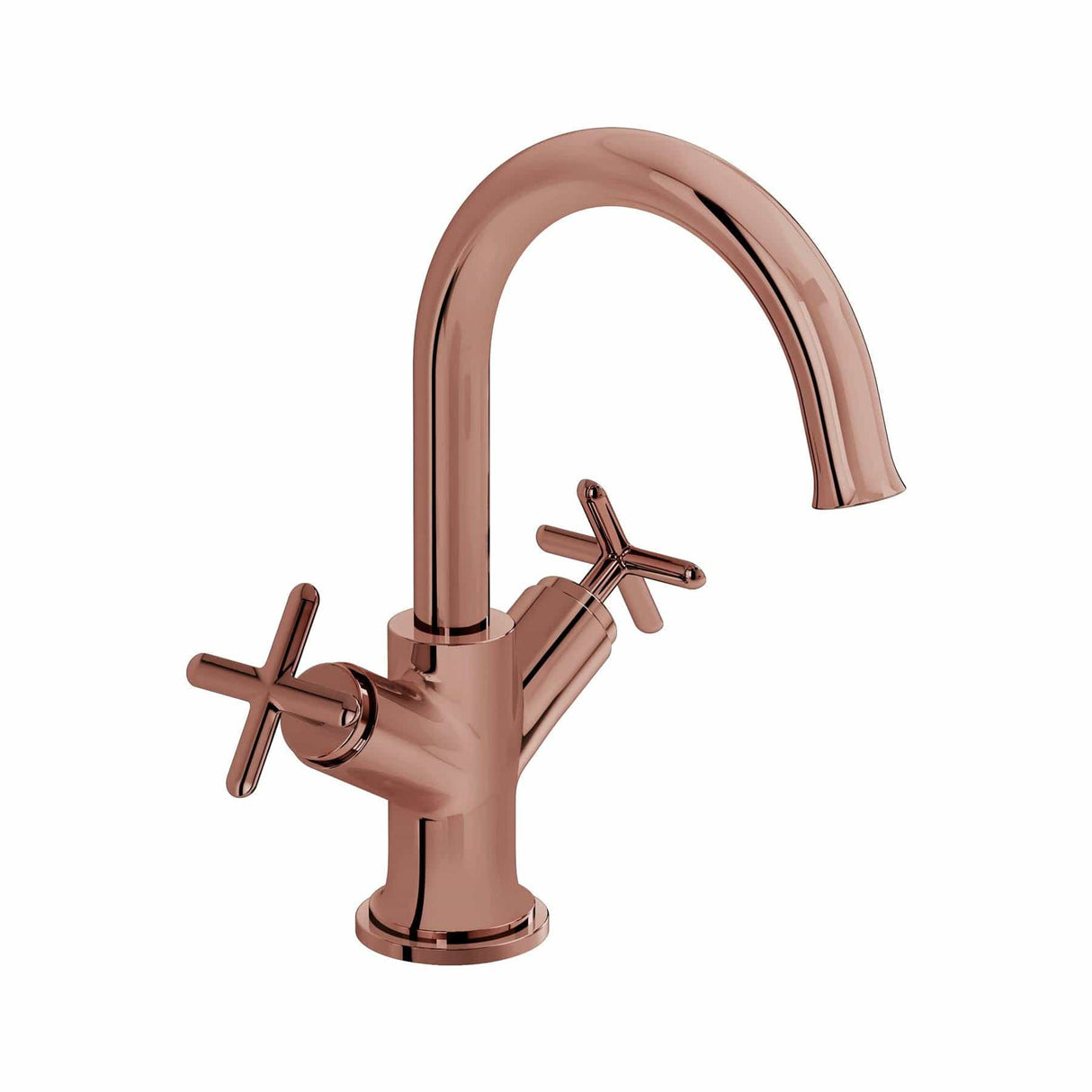 VitrA Mono Basin Tap Soft Copper VitrA Origin Classic Basin Mixer Tap with Cross Handles