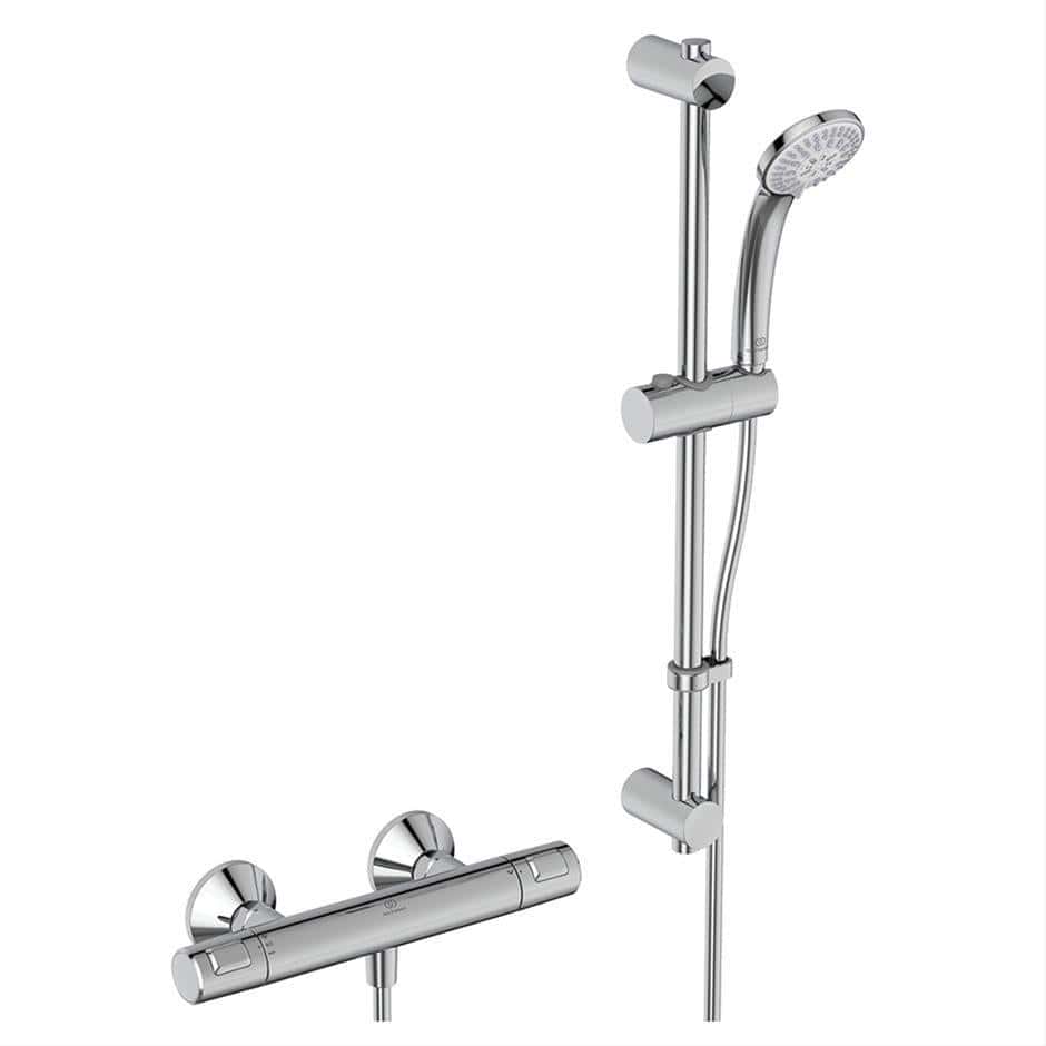 Ideal Standard Exposed Shower Set Ideal Standard Ceratherm T25 Exposed Thermostatic Shower Valve Set with Adjustable Riser and Handset in Chrome