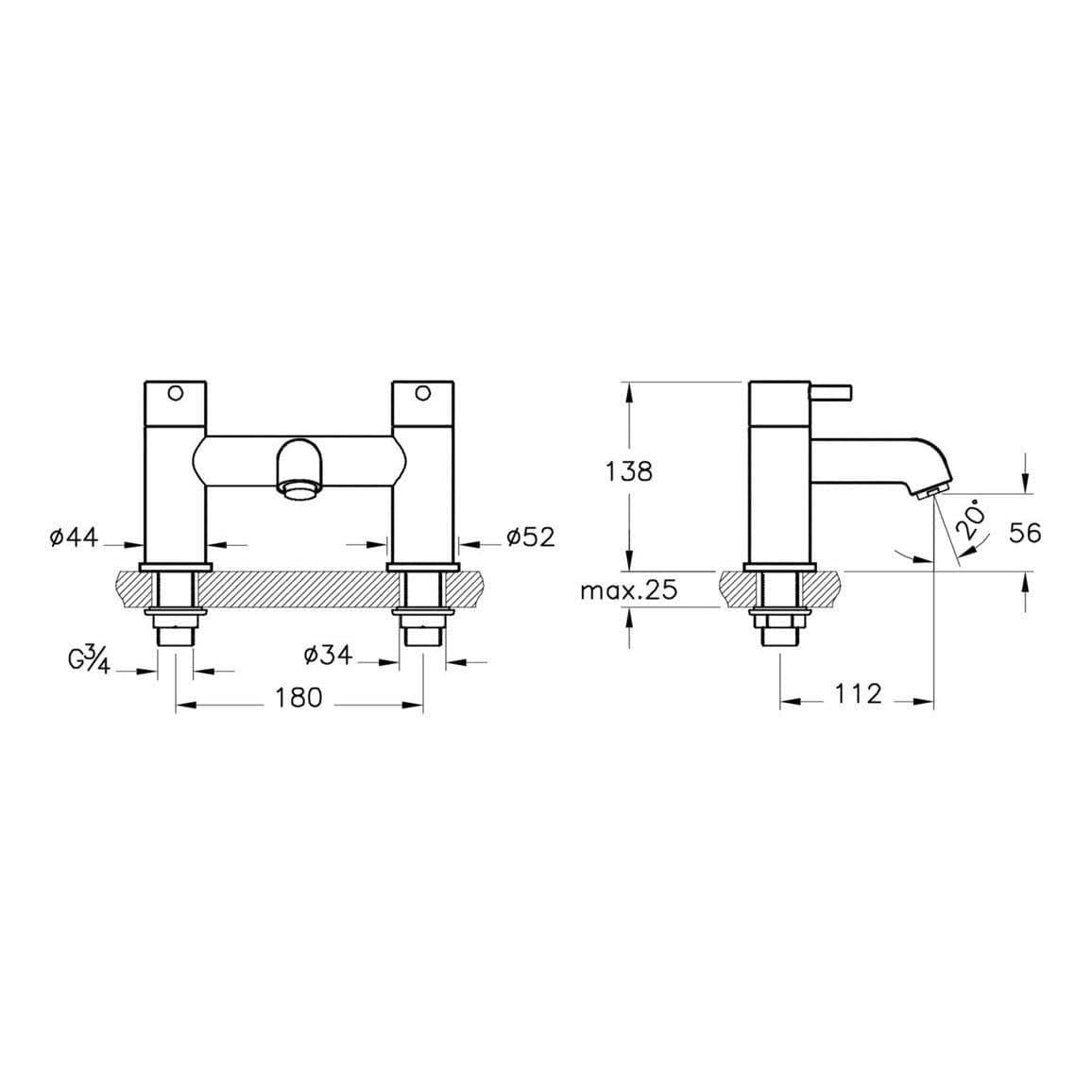 VitrA Bath Mixer VitrA Minimax S Bath Mixer Tap