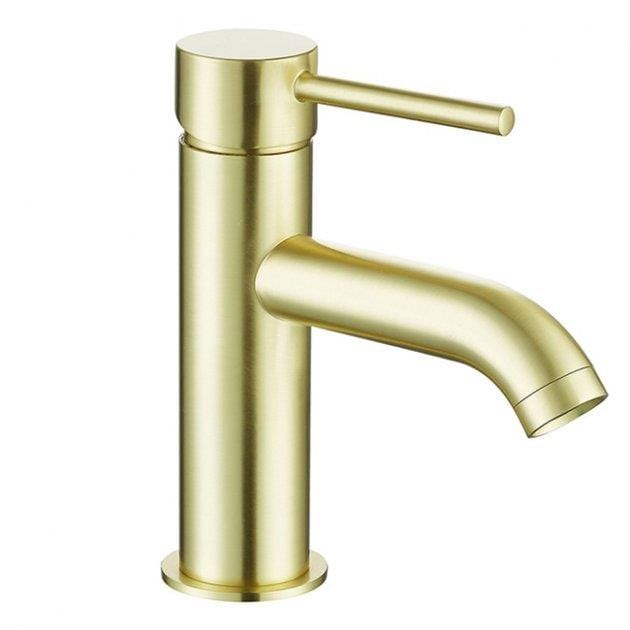 Aqaurius Mono Basin Tap Brushed Brass Aquarius RF-Series Mini Mono Basin Mixer Tap