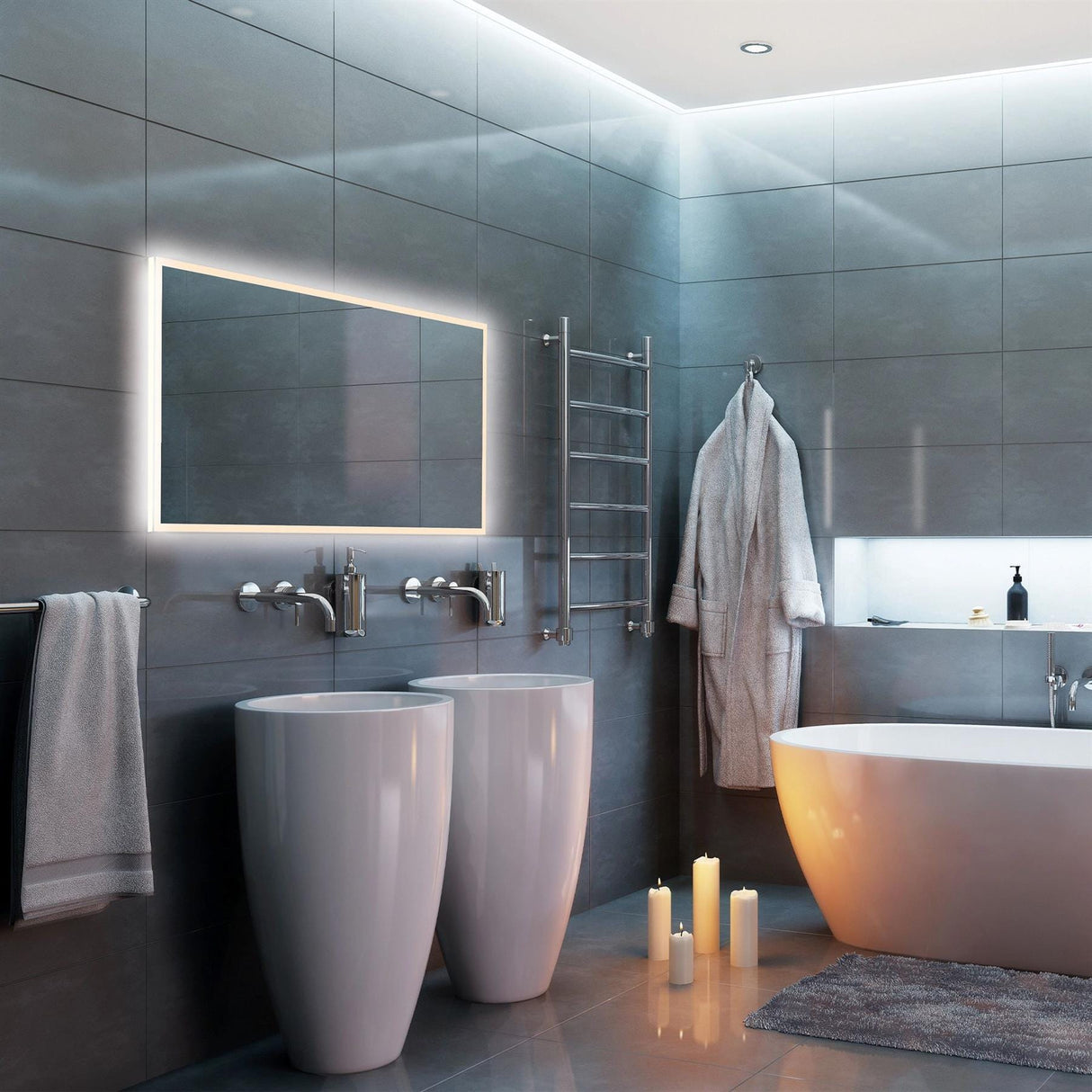 HiB Illuminated Mirror HiB Globe LED Illuminated Mirror