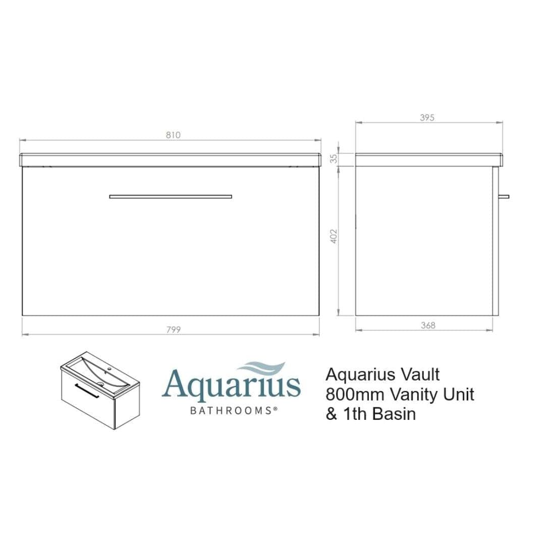 Aquarius Wall Mounted Vanity Unit Aquarius Vault Single Drawer Vanity Unit with 1 Tap Hole Basin