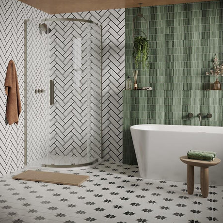 Crosswater Quadrant Shower Enclosure Brushed Stainless Steel / 900 x 900 Crosswater Asura 8mm Quadrant Sliding Shower Door