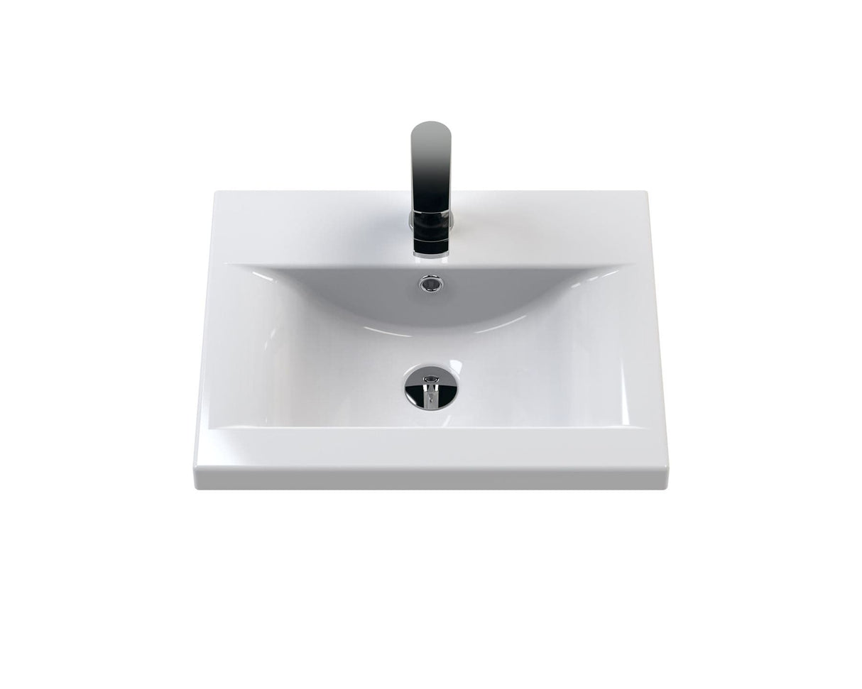Aquarius Wall Mounted Vanity Unit Aquarius Brisbane 500mm Wall Hung 2 Door Vanity Unit with 1 Tap Hole Mid Edge Basin