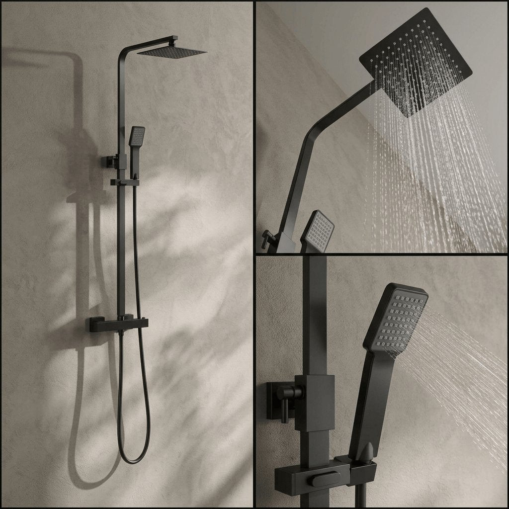 Aquarius Bathrooms Exposed Shower Set Aquarius Zacha Square Exposed Shower Valve Set with Shower Head and Handset