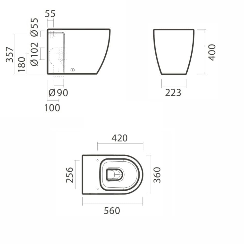 Crosswater Back To Wall Toilet Crosswater KAI X Compact Rimless Back to Wall Toilet with Soft Close Quick Release Seat