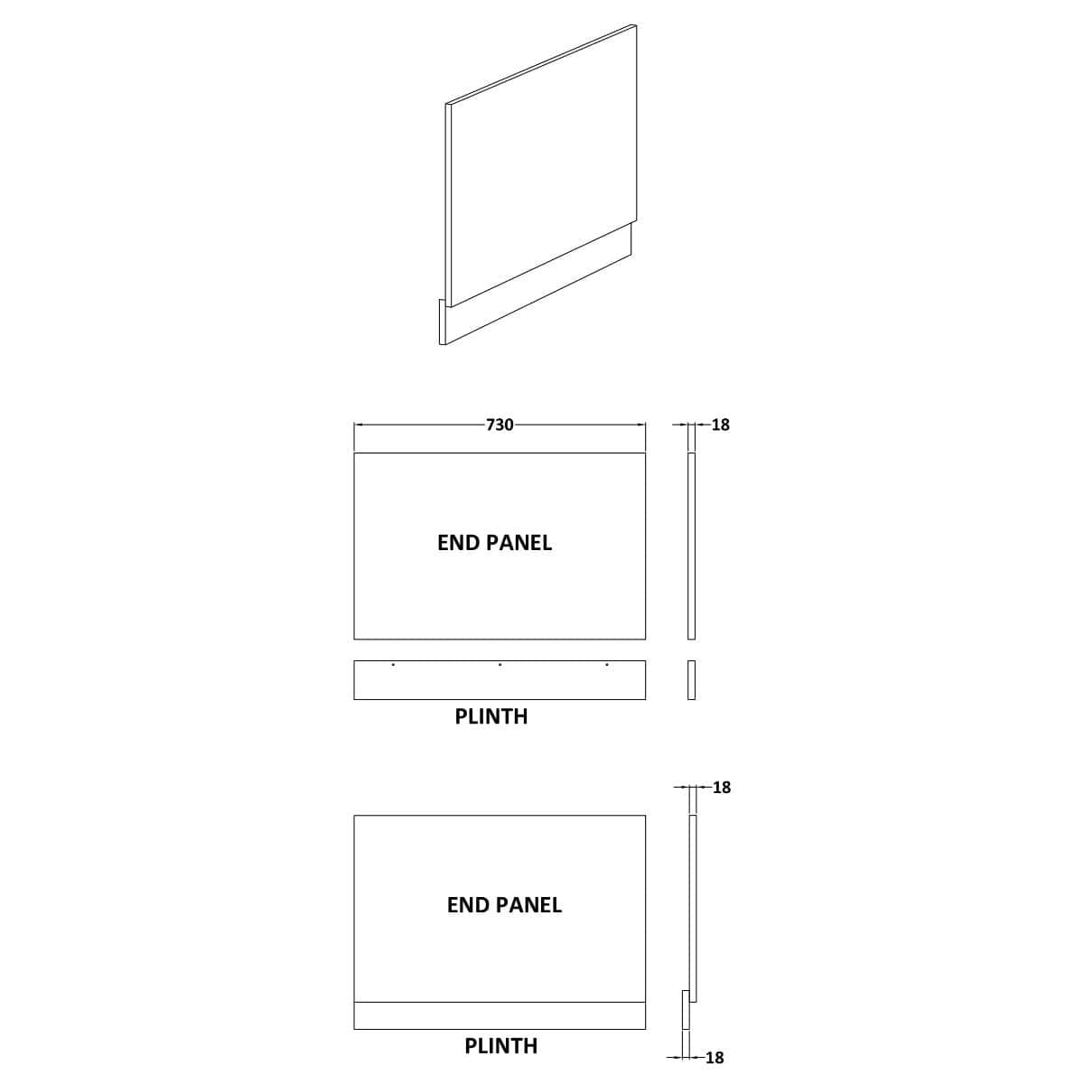 Aquarius Bathrooms Bath Panel Aquarius Halite Waterproof End Bath Panel in Matt Grey