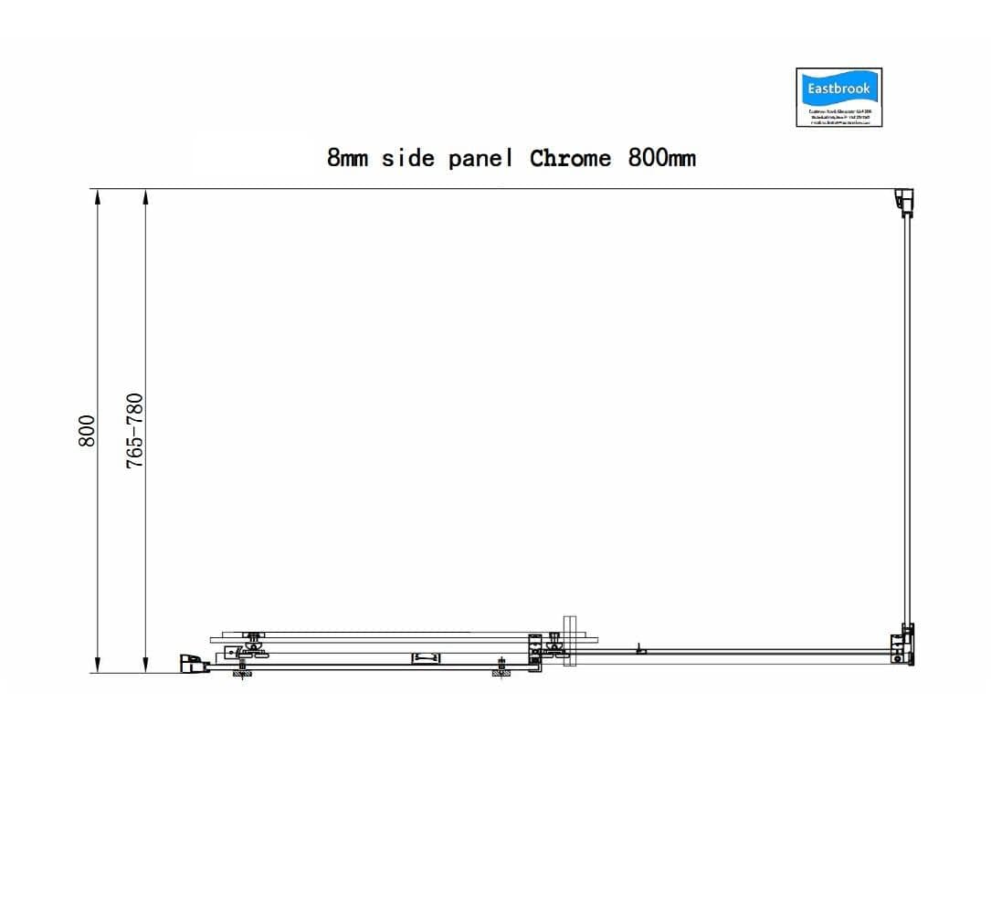 Eastbrook Side Panel Eastbrook Corniche 2000 8mm Side Panel for Sliding Doors