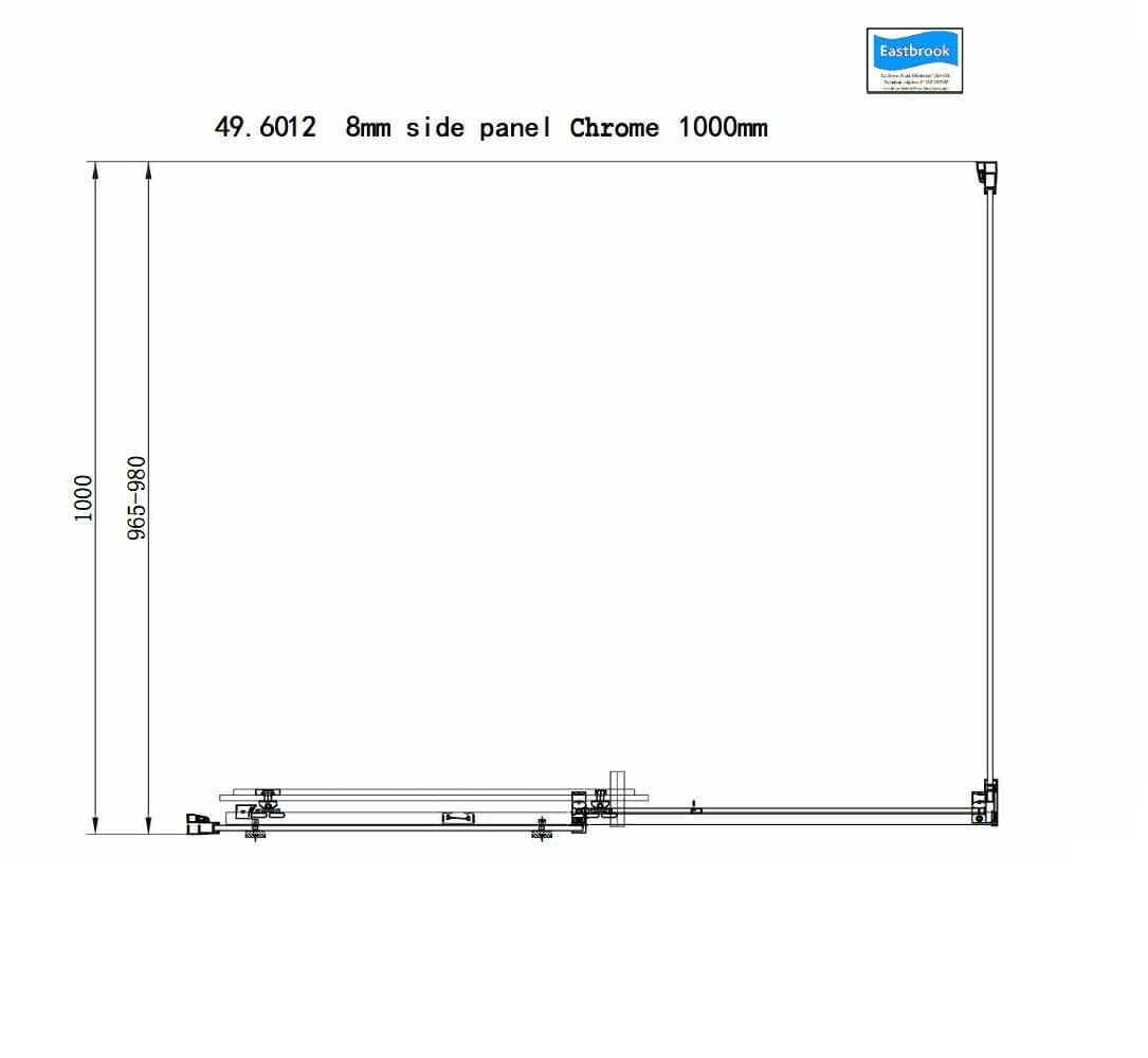 Eastbrook Side Panel Eastbrook Corniche 2000 8mm Side Panel for Sliding Doors