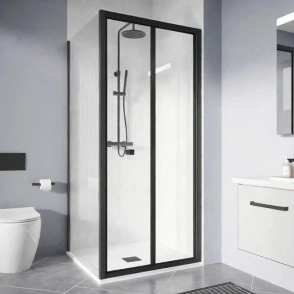 Crosswater Bi-Fold Shower Door Matt Black / 800mm Crosswater Clear 6 Bifold Shower Door