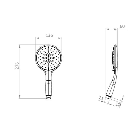 Crosswater Shower Handset Crosswater Svelte Single Mode Shower Handset in Chrome