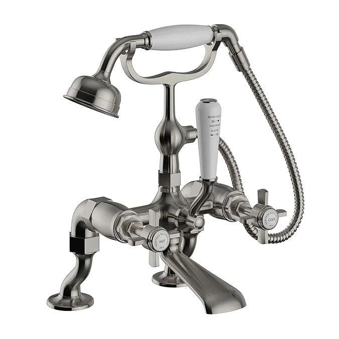 Heritage Bath Shower Mixer Brushed Nickel Heritage Dawlish Bath Shower Mixer Tap