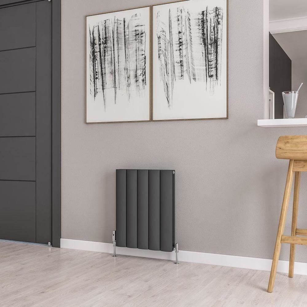 Eastbrook Panel Radiator 600 x 470 / Central Heating Eastbrook Guardia Straight Horizontal Aluminium in Matt Anthracite