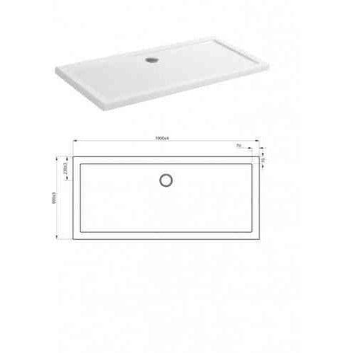 Crosswater Rectangle Shower Tray Crosswater 35mm Acrylic Rectangle Shower Tray