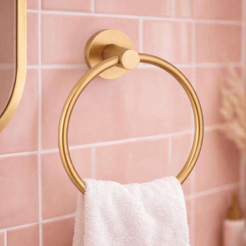 Aquarius Bathrooms Towel Rails and Rings Brushed Bronze Aquarius Mode Towel Ring