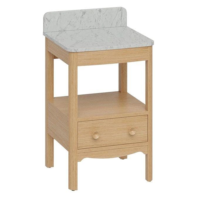 Burlington Floor Standing Vanity Unit Light Oak / Carrara Burlington Guild Floor Standing 560mm Vanity Unit with Worktop