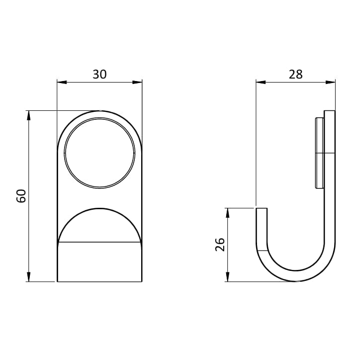 Crosswater Robe Hook Crosswater Velo Robe Hook