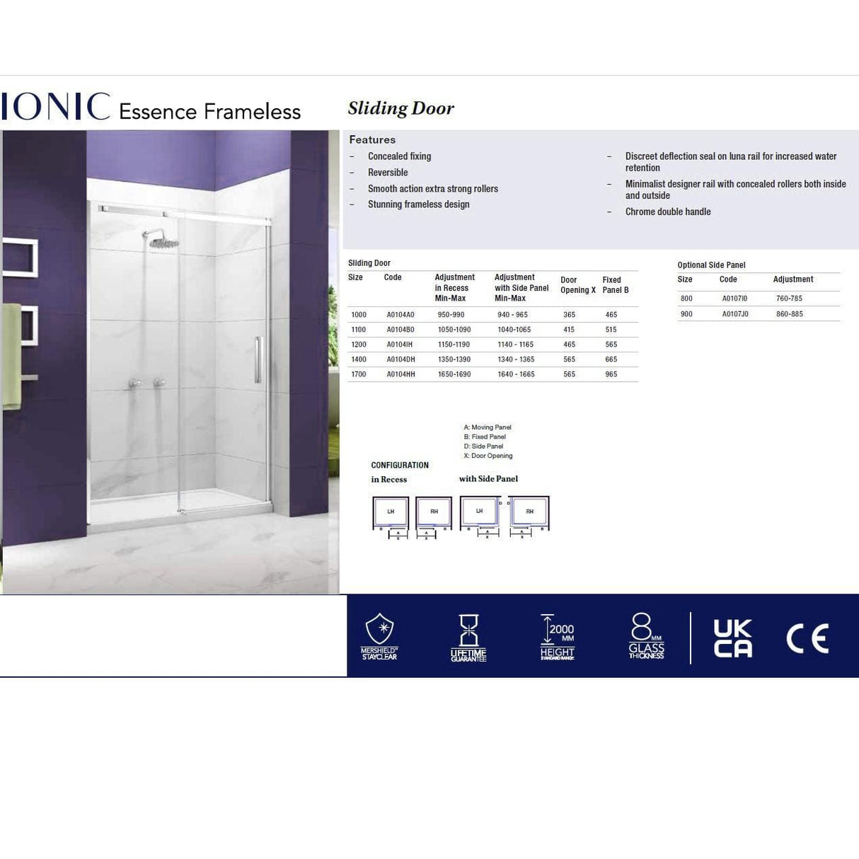 Merlyn Sliding Shower Door Merlyn Ionic Frameless Sliding Shower Door