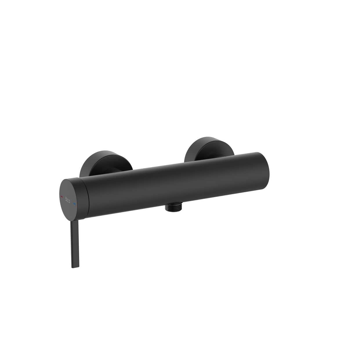 Roca Exposed Shower Valve Matt Black Roca Ona Wall Mounted Single Lever Manual Shower Mixer Valve