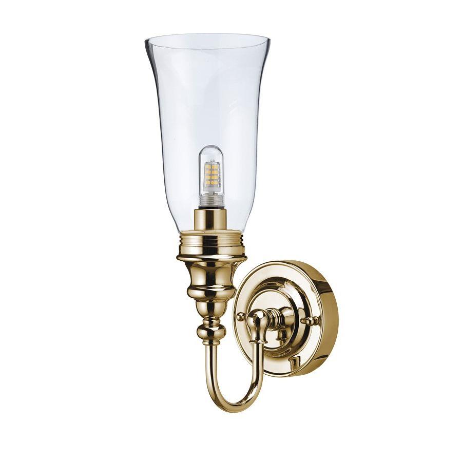 Burlington LED Ornate Bathroom Wall Light with Clear Glass Vase Shade