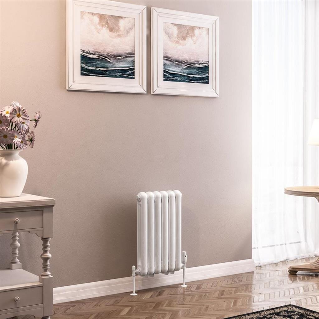 Eastbrook Column Radiator 600 x 383 / Central Heating Eastbrook Rubano Straight Horizontal Traditional Column Radiator in Gloss White