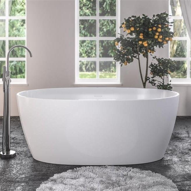 Eastbrook Modern Freestanding Bath White Eastbrook Wandsworth Freestanding Bath - 1495 x 725mm