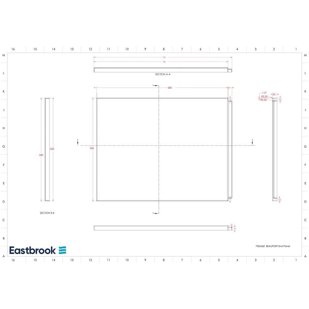 Eastbrook Bath Panel 700mm / 5mm Acrylic Eastbrook Flat End Bath Panel