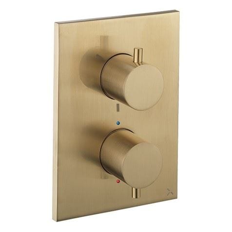 Crosswater Concealed Shower Valve Brushed Brass Crosswater MPRO Crossbox 3 Outlet Trimset