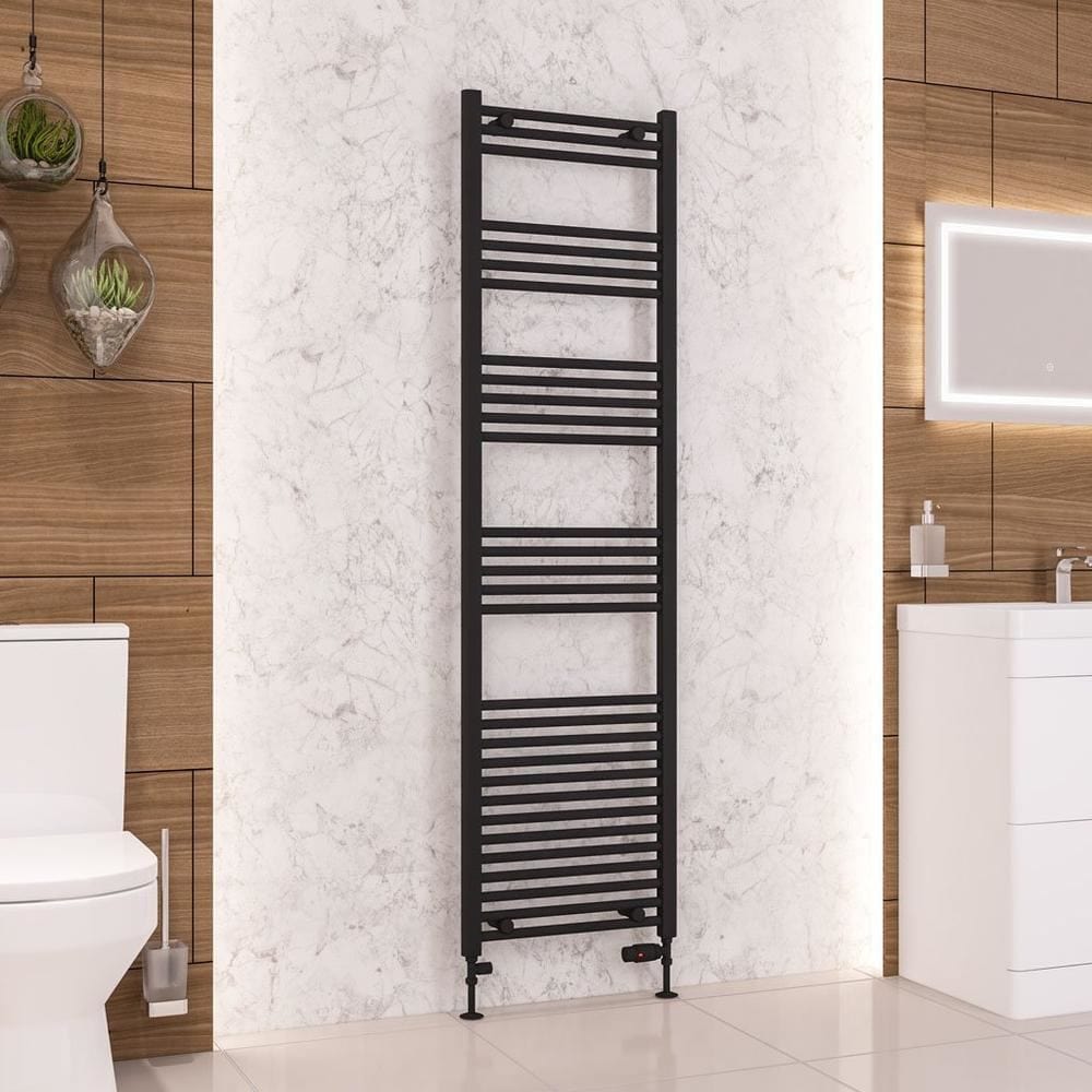 Eastbrook Wendover Straight Vertical Heated Towel Rail in Matt Black