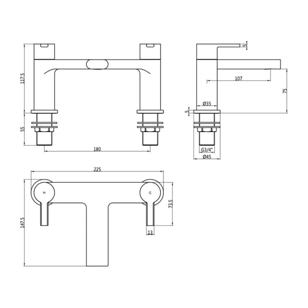 Aquarius Bath Mixer Aquarius Evolution Bath Filler Mixer Tap