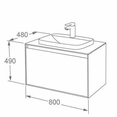 Imex Wall Mounted Vanity Unit Imex Arco Wall Hung 800mm Single Drawer Vanity Unit with Worktop and Inset Basin