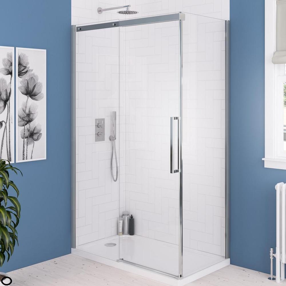 Eastbrook Sliding Shower Door Chrome / 1400mm Eastbrook Corniche 2000 8mm Sliding Shower Door