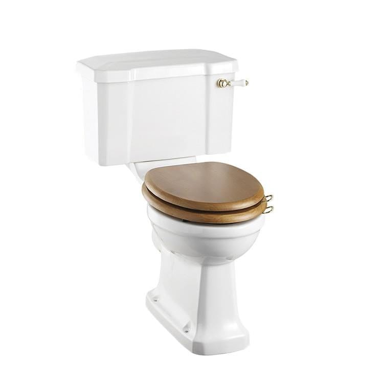 Burlington Close Coupled Toilet 520mm / Lever / Gold Burlington Standard Close Coupled Toilet
