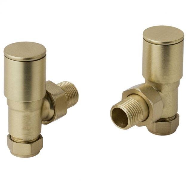 JTP Radiator Valve Brushed Brass JTP Angled Radiator Valve