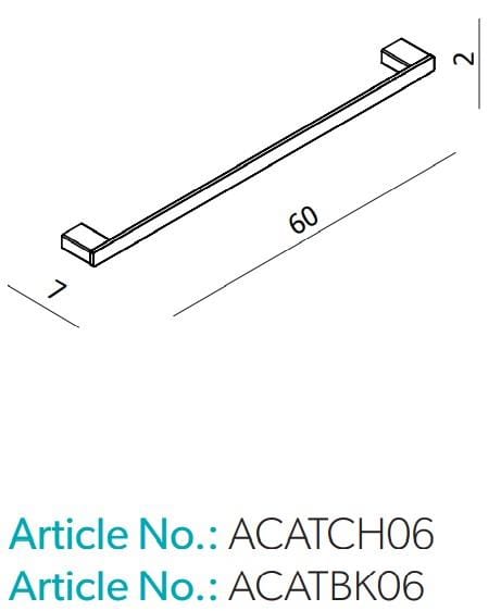 HiB Towel Rails and Rings HiB Atto 600mm Towel Rail