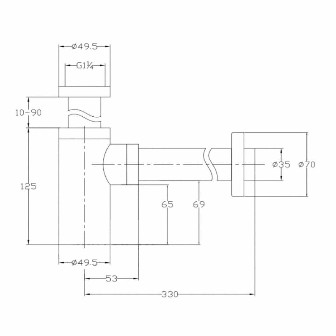 Aquarius Bottle Trap Aquarius FT Round Modern Basin Bottle Trap