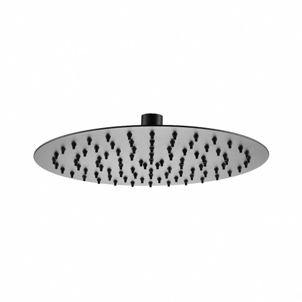 Aquarius Fixed Shower Head Gunmetal Grey Aquarius RainLux Round Slim Shower Head