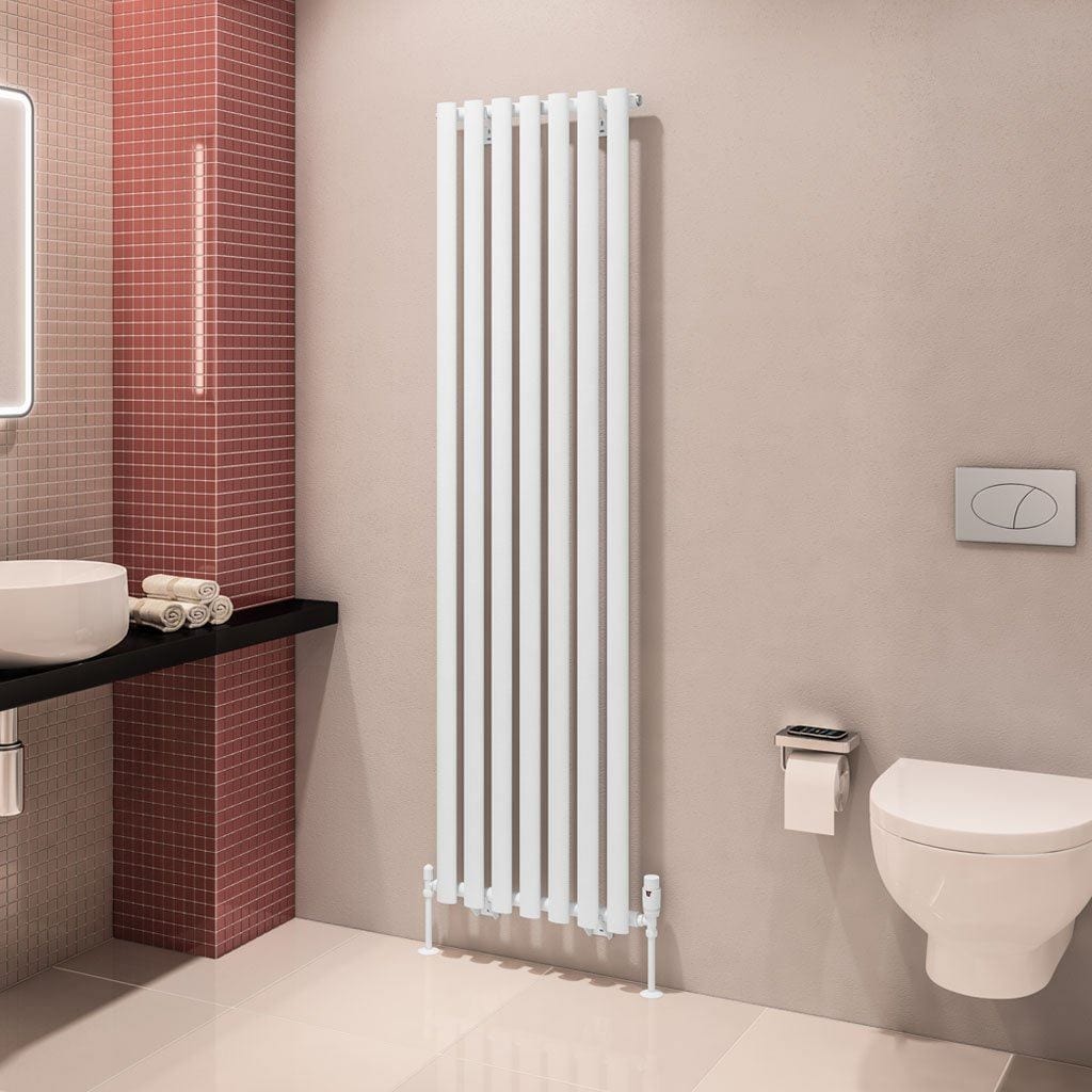 Eastbrook Designer Towel Radiator 1800 x 490mm Eastbrook Tunstall Straight Vertical Designer Radiator in Matt White