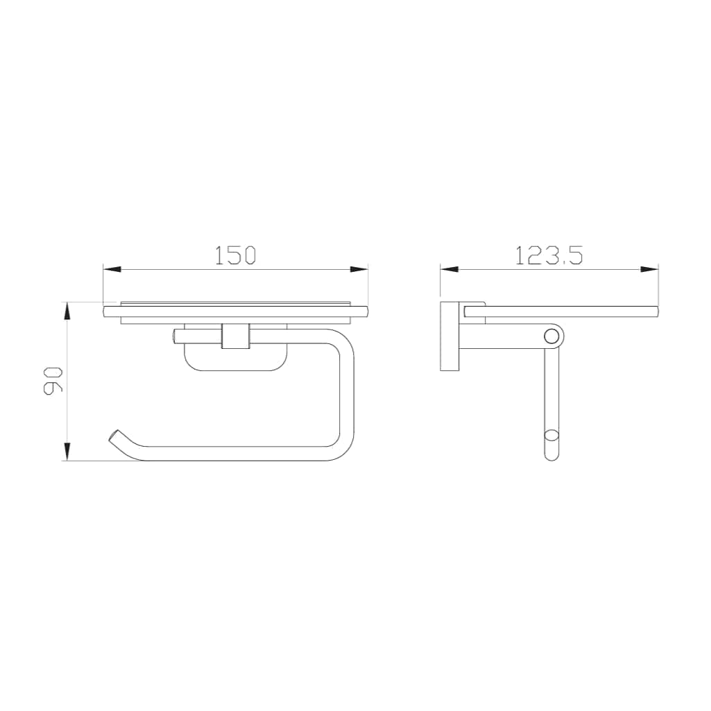 Eastbrook Toilet Roll Holder Eastbrook Asti Toilet Roll Holder with Glass Shelf