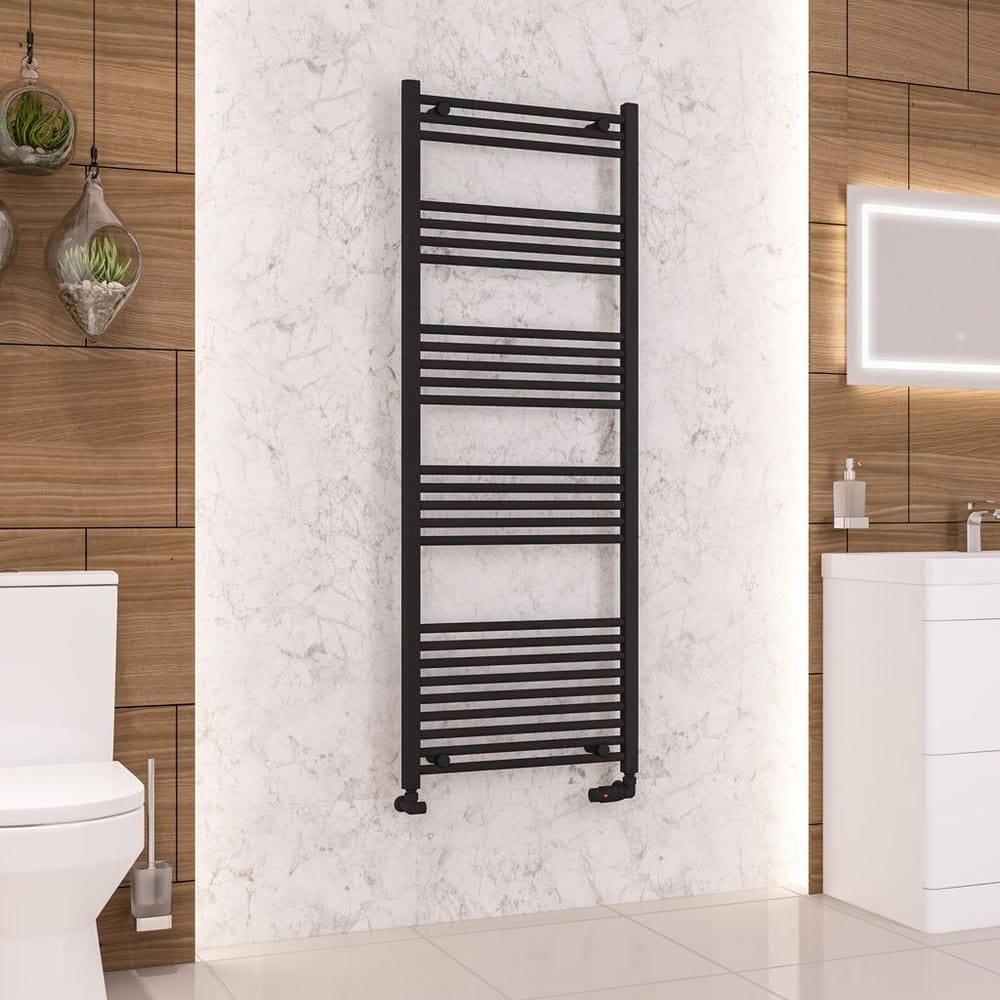 Eastbrook Wendover Straight Vertical Heated Towel Rail in Matt Black