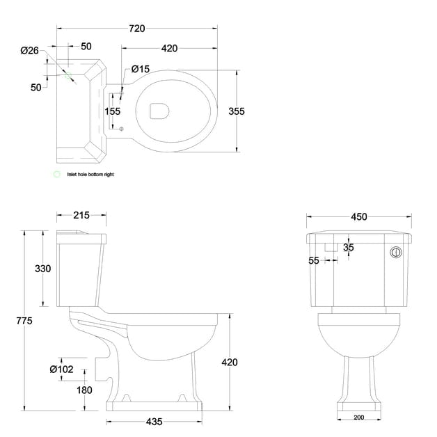 Burlington Close Coupled Toilet Burlington Standard Close Coupled Toilet