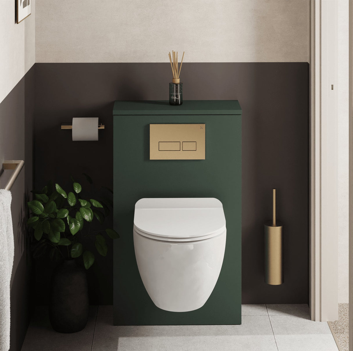 Crosswater WC Back To Wall Unit Sage Green Crosswater WC Unit - 545mm Wide