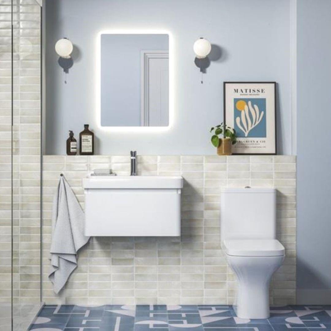 Aquarius Wall Mounted Vanity Unit Matt White / 605mm Aquarius Sophie Vanity Unit with 1 Taphole Basin