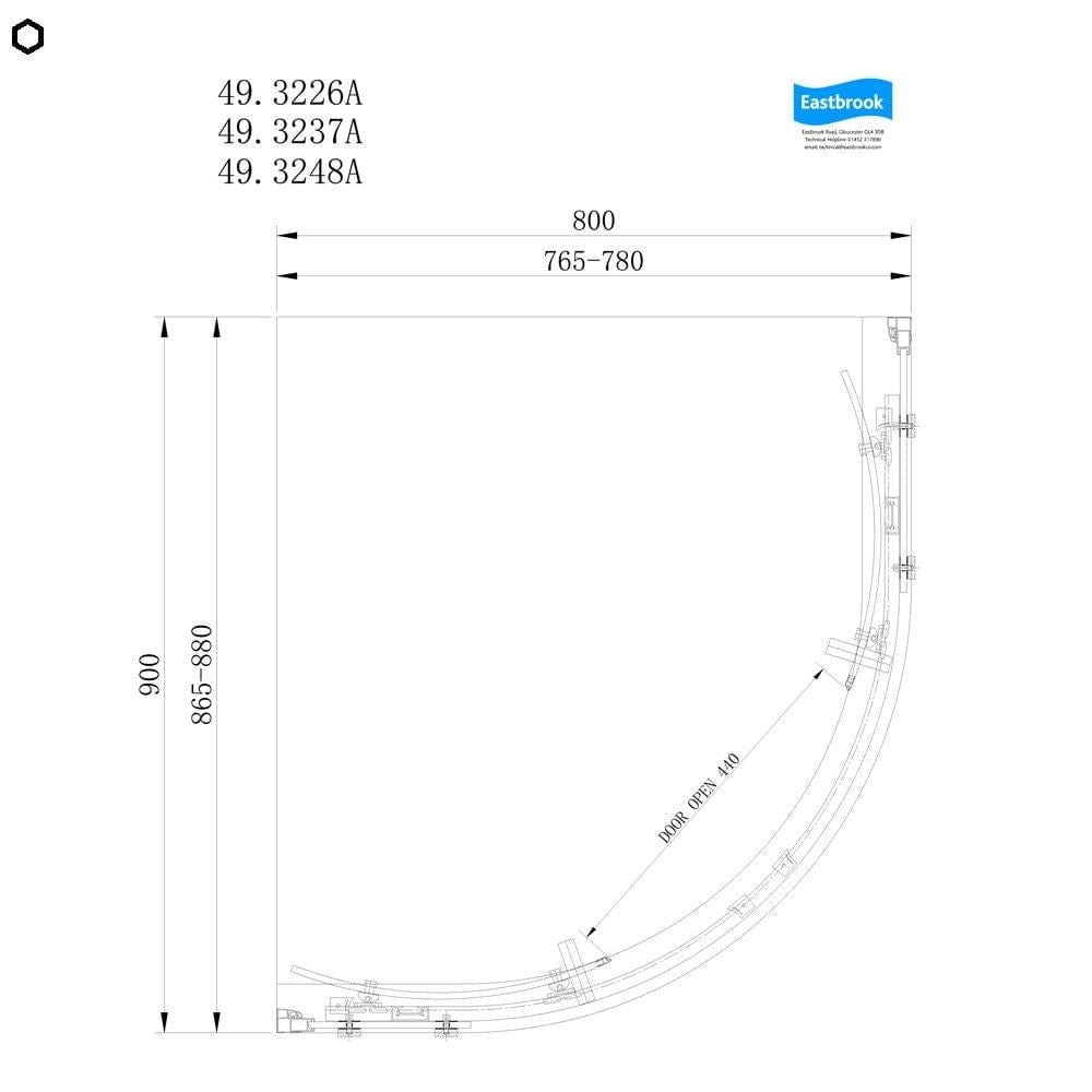 Eastbrook Quadrant Shower Enclosure Eastbrook Corniche 2000 8mm Quadrant Shower Enclosure