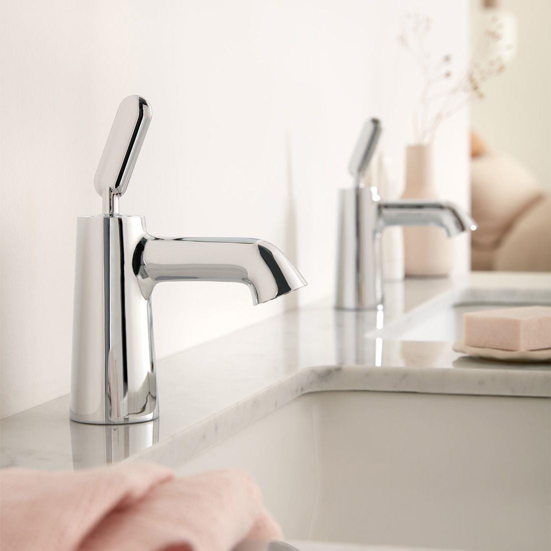VADO Mono Basin Tap Vado Arrondi Mini Mono Basin Mixer Tap with Universal Waste in Chrome