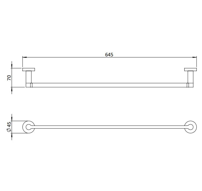 Britton Towel Rails and Rings Britton Hoxton 2.0 600mm Towel Rail