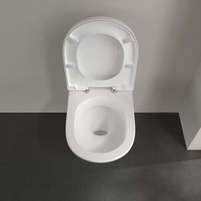 Villeroy & Boch Wall Hung Toilet Villeroy & Boch O.novo Wall Hung Rimless DirectFlush Toilet with Soft Close Seat
