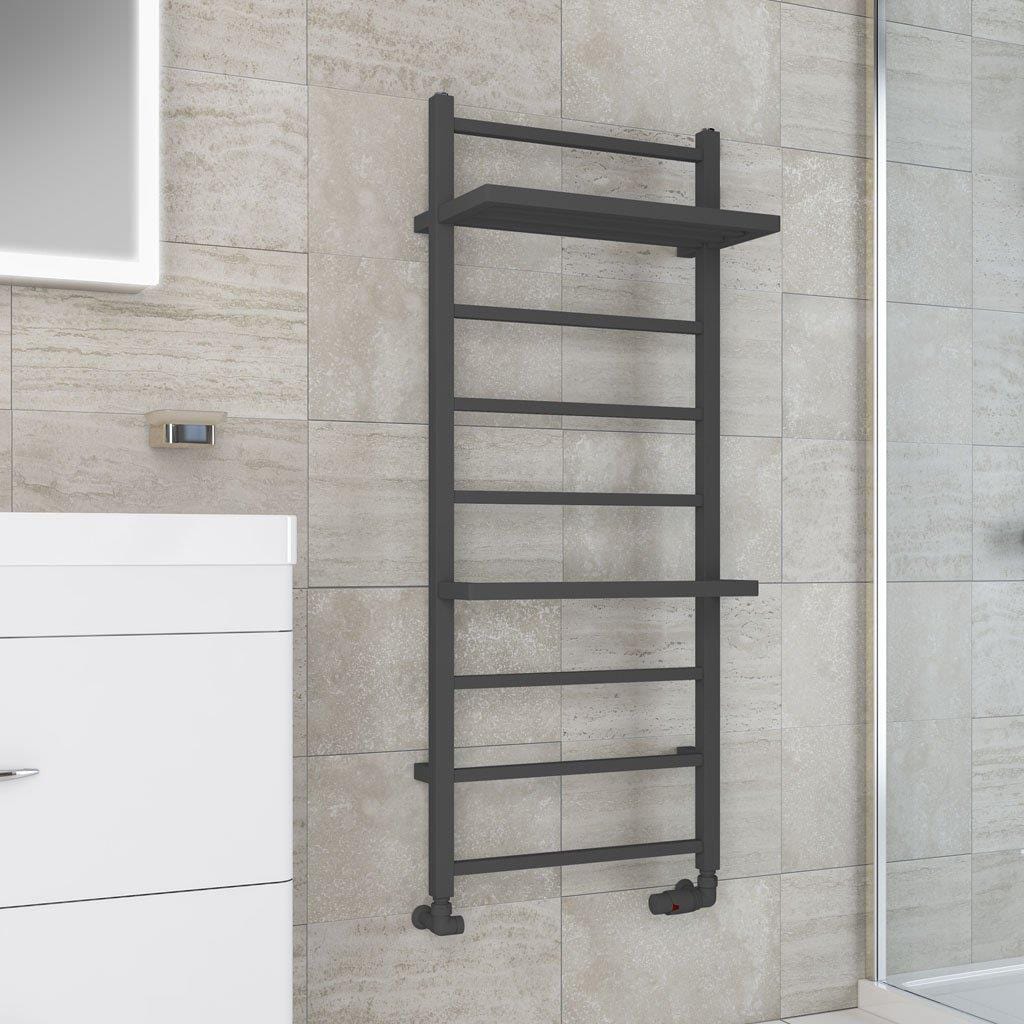 Eastbrook Designer Towel Radiator Eastbrook Launton Straight Vertical Heated Towel Rail in Matt Anthracite